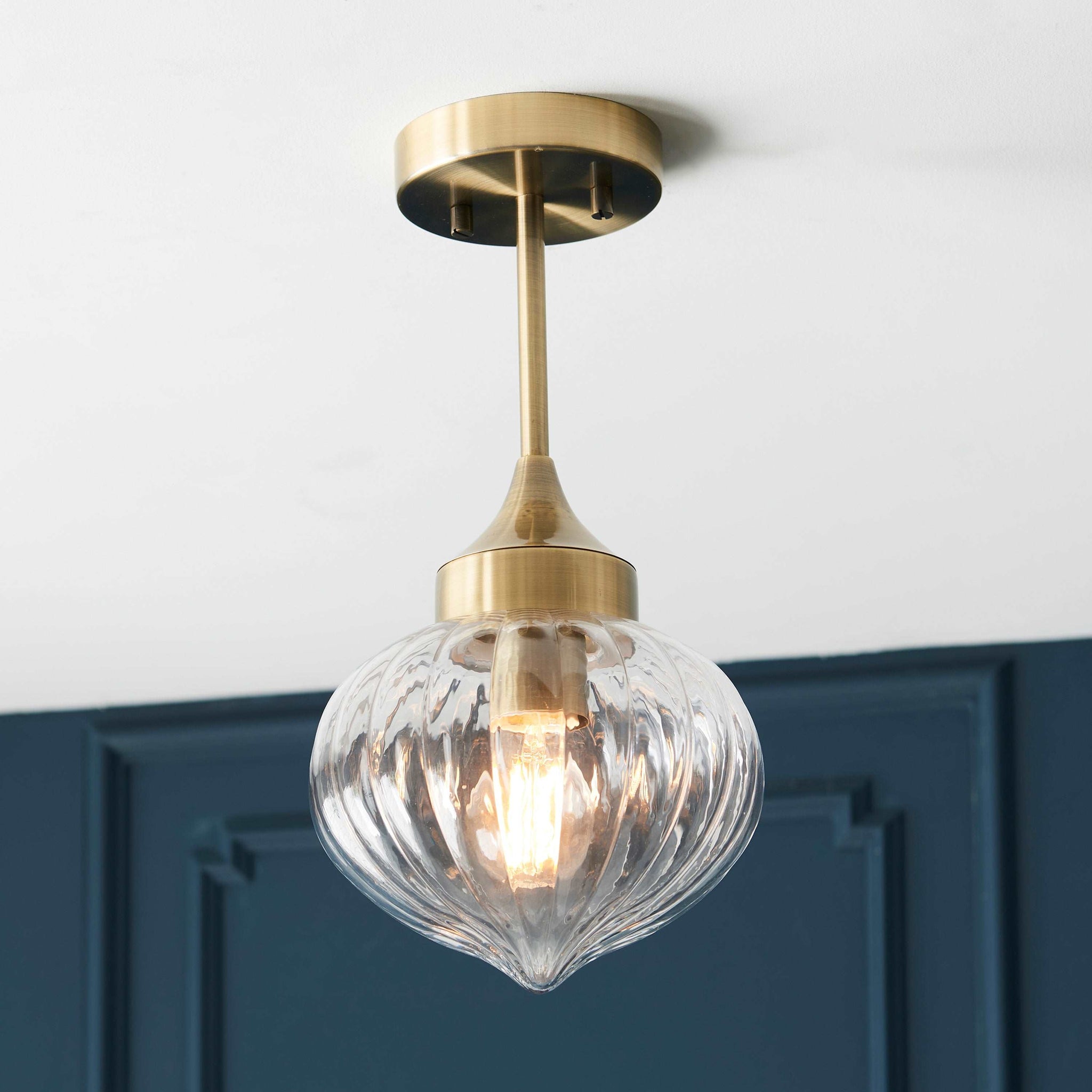 Abbington 1 Ceiling Light Brass