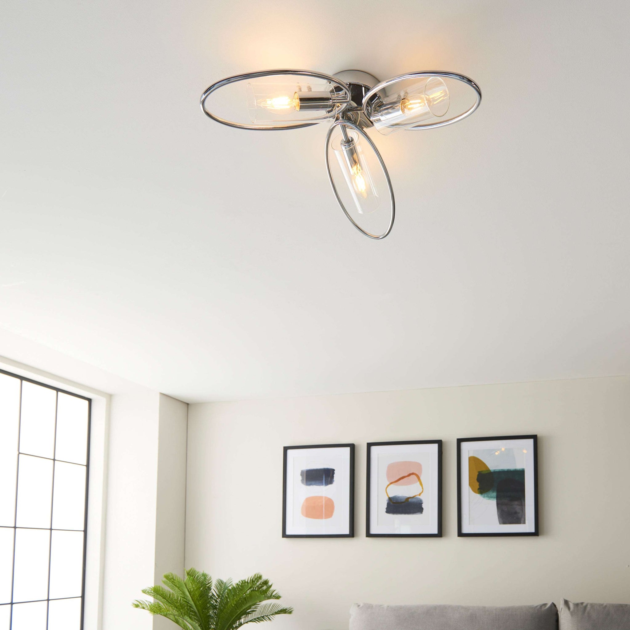 Amara 3 Light Ceiling Light Chrome