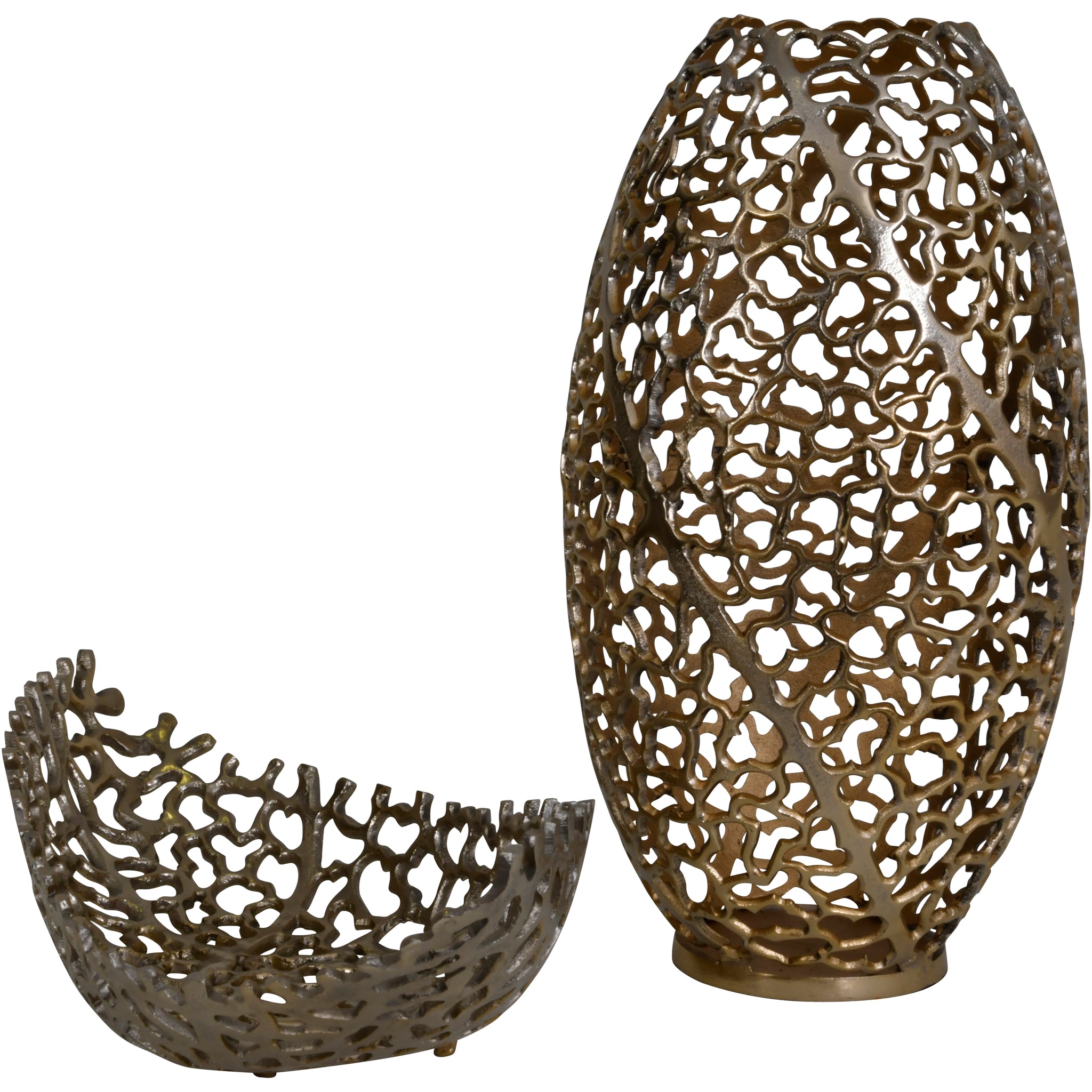 Austin Gold Coral Ellipse Bowl 26x63x16cm