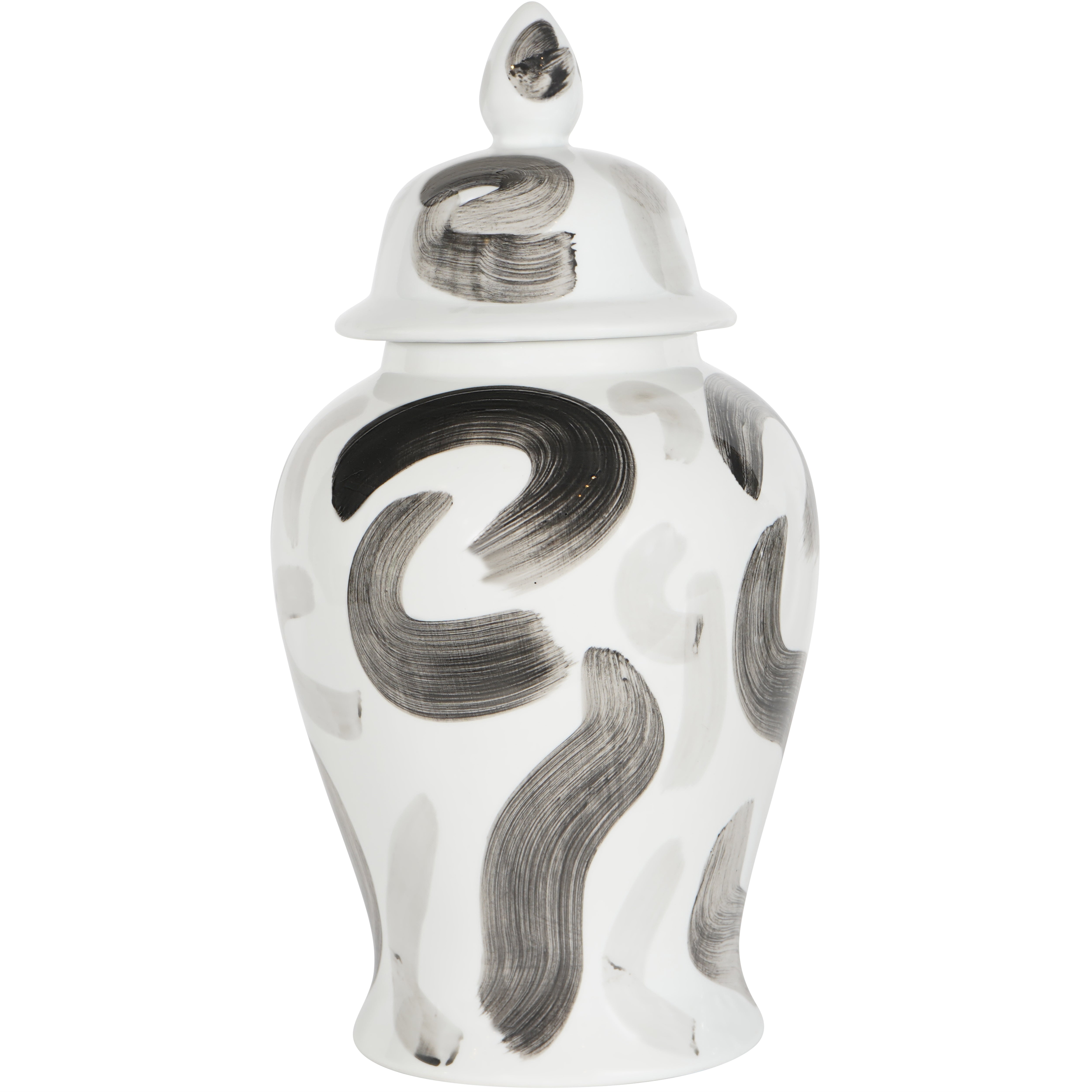 Monochromatic Brush Swirl Large Ginger Jar 46cm