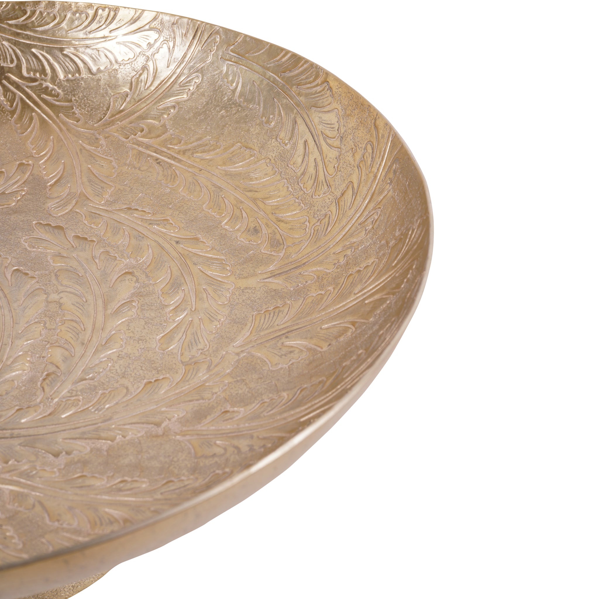 Winston Gold Leaf Embossed Round Footed Bowl  Decorative Use Only