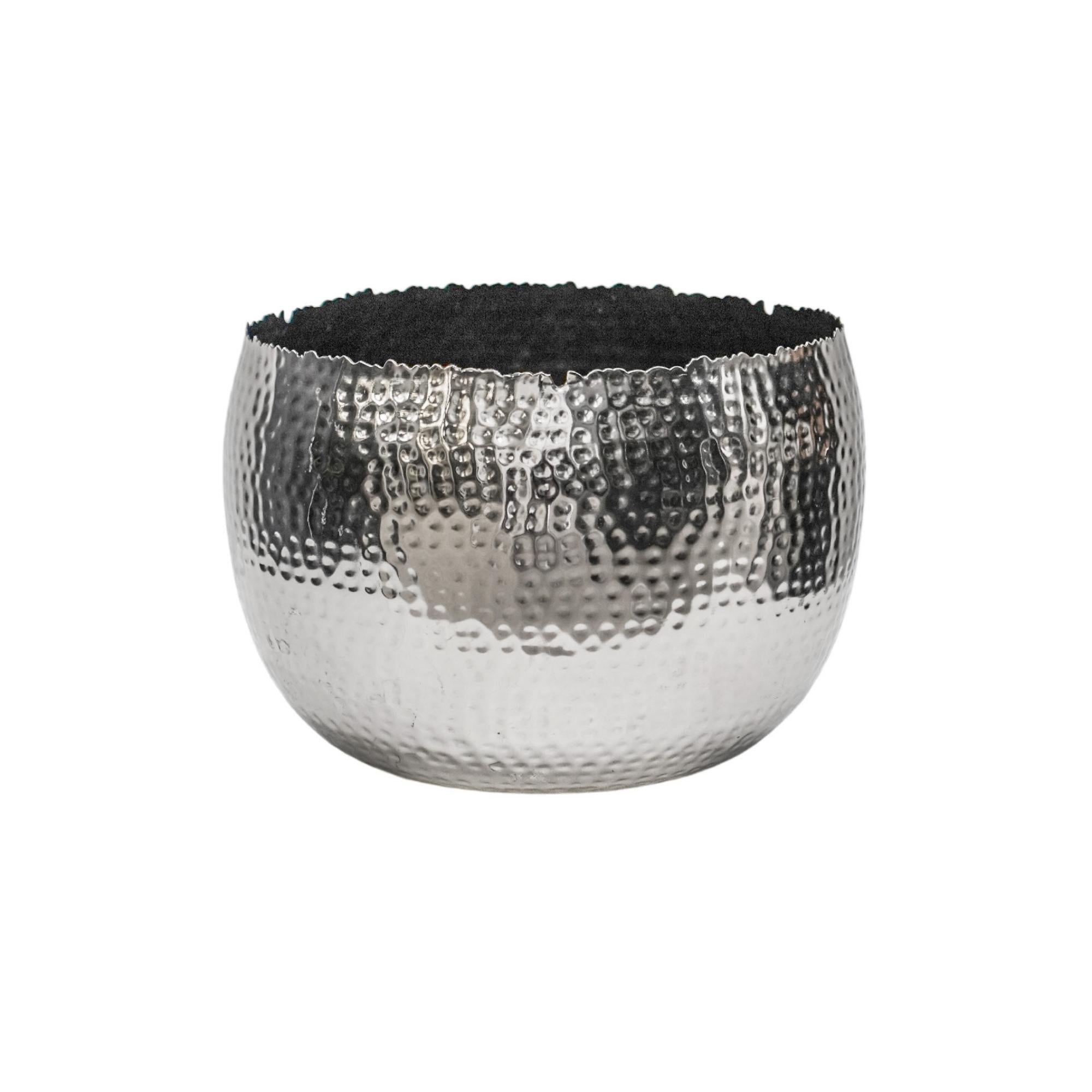 Hammered Bowl Nickel / Black Large