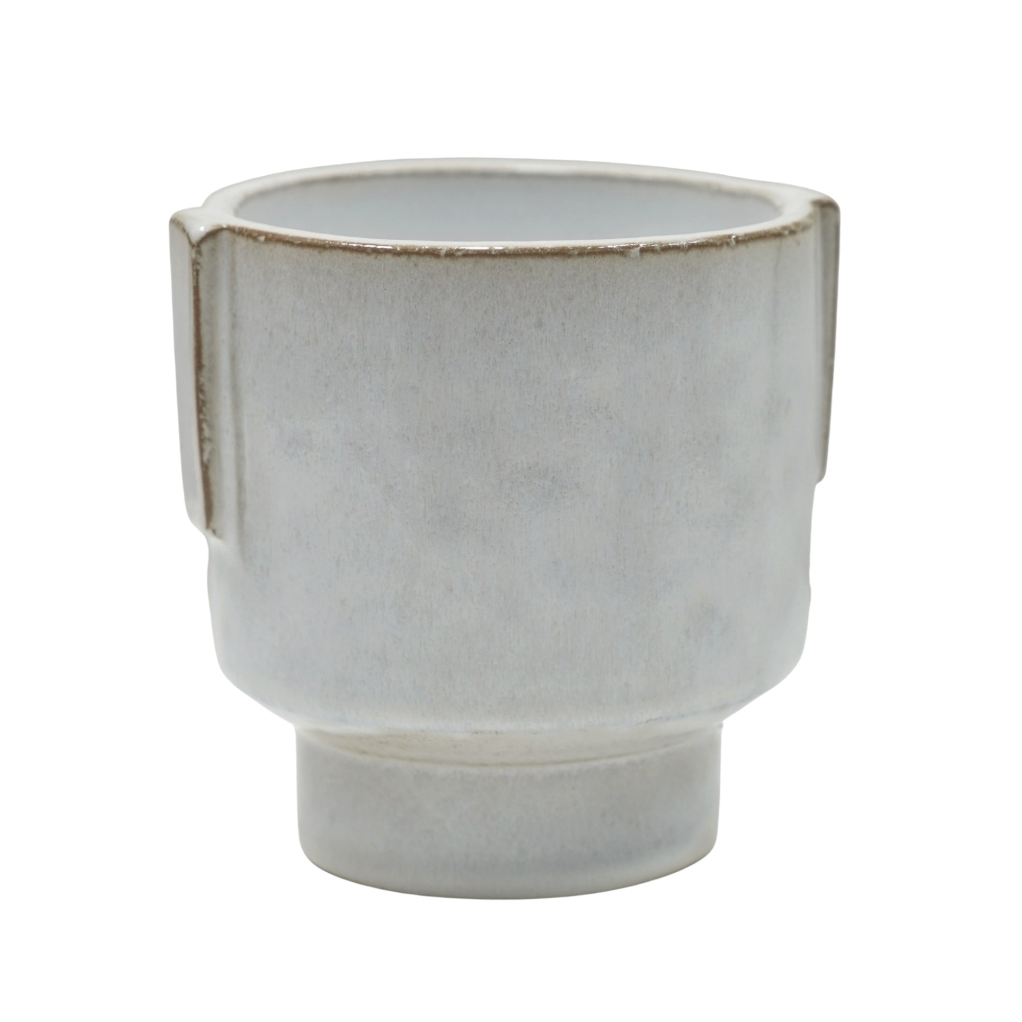 Aries Glazed handles planter White