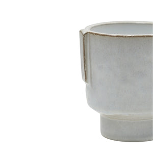 Aries Glazed handles planter White