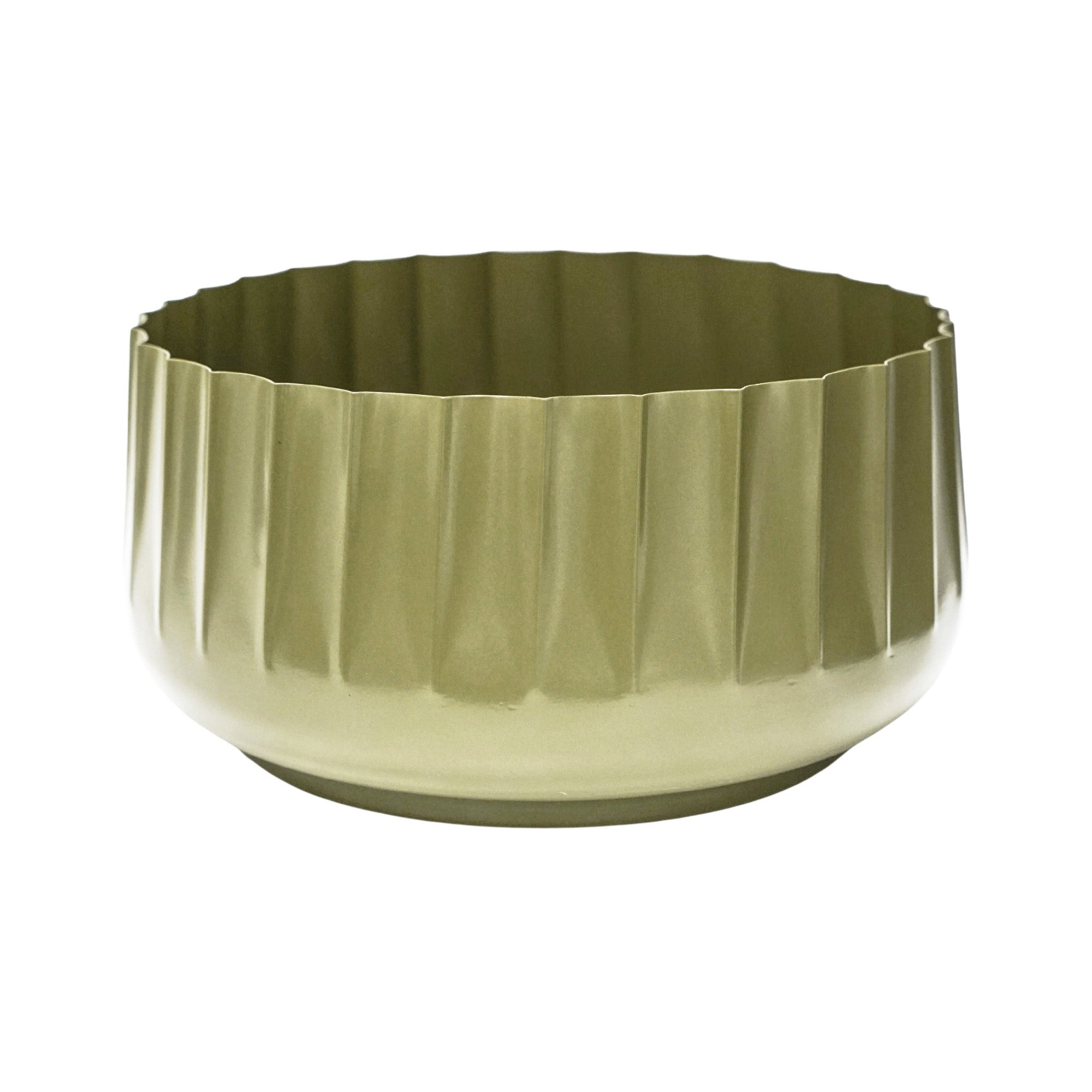 Hudson Green Corrugated Bowl Planter