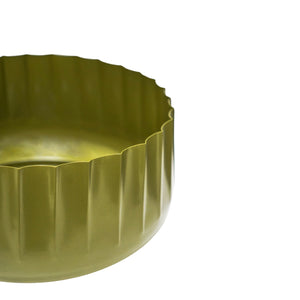 Hudson Green Corrugated Bowl Planter