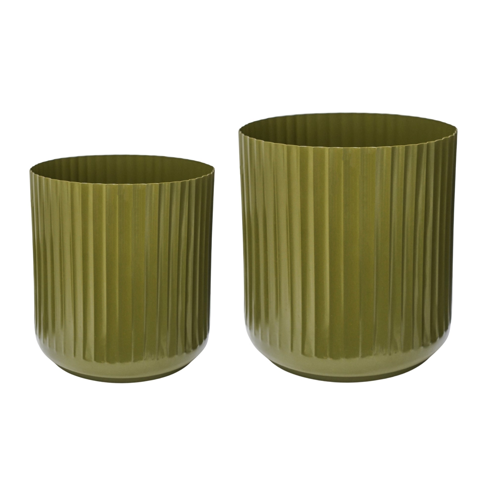 Hudson Green Corrugated Planter Set of 2