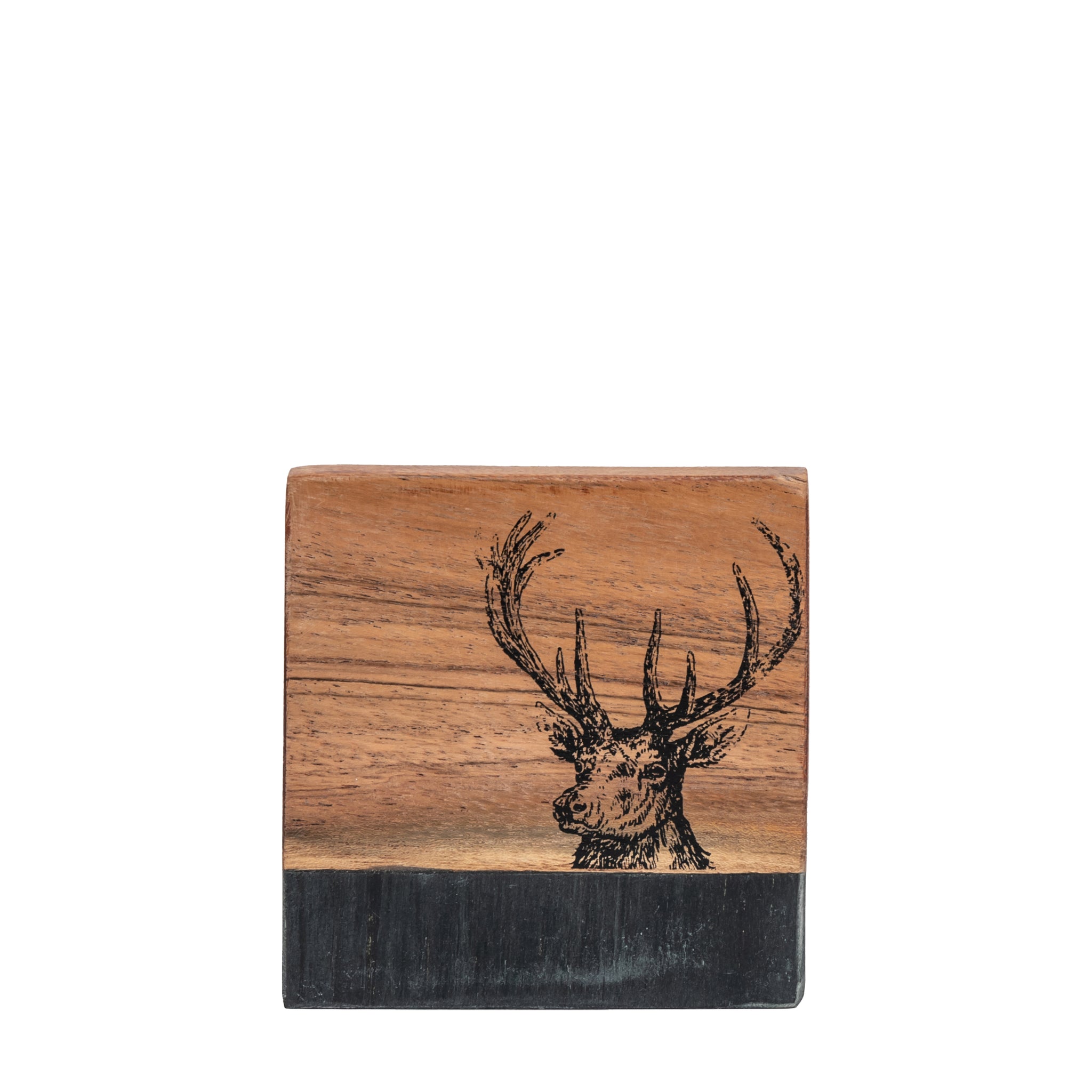 Stag Coasters Black Marble Set of 4