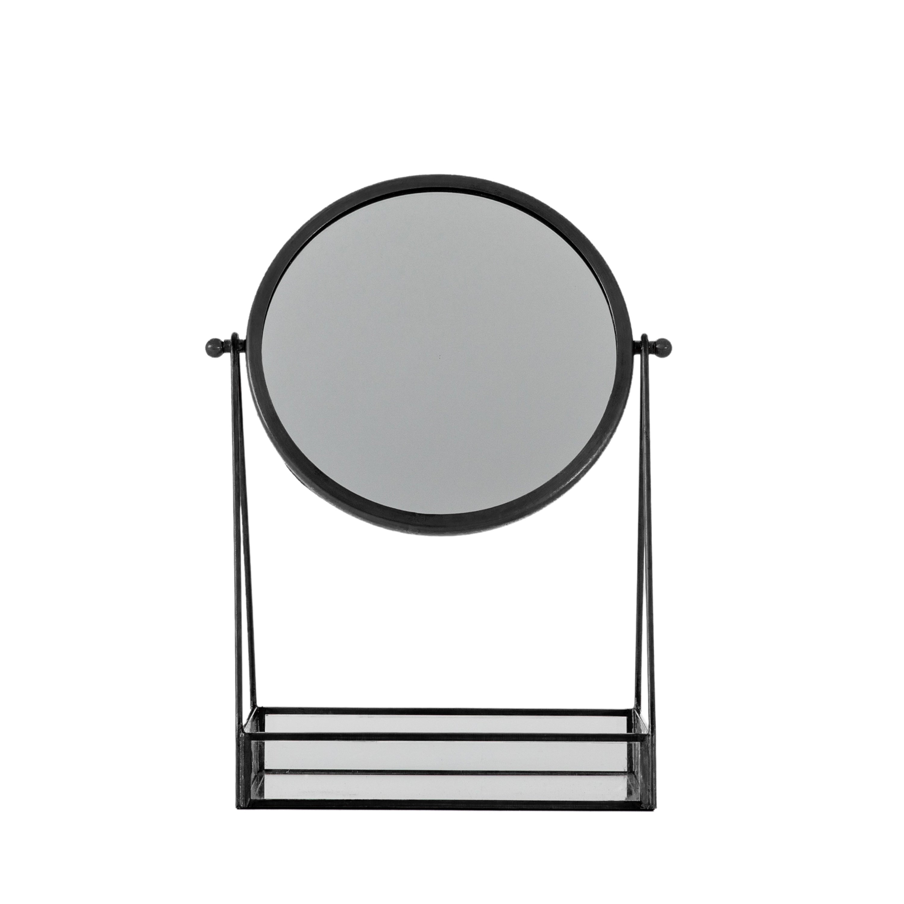 Yara Desk Mirror With Tray Black