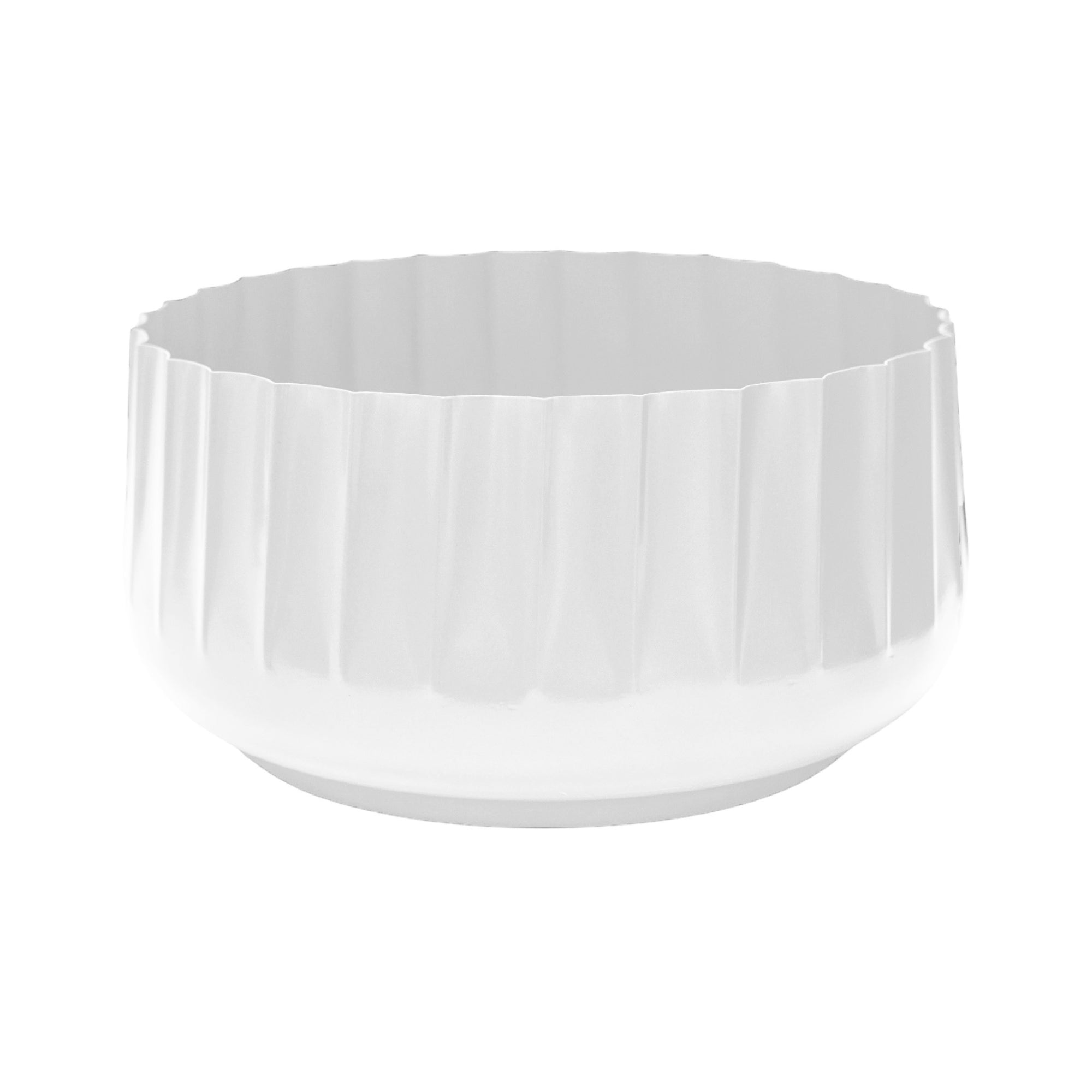 Hudson White Corrugated Bowl Planter