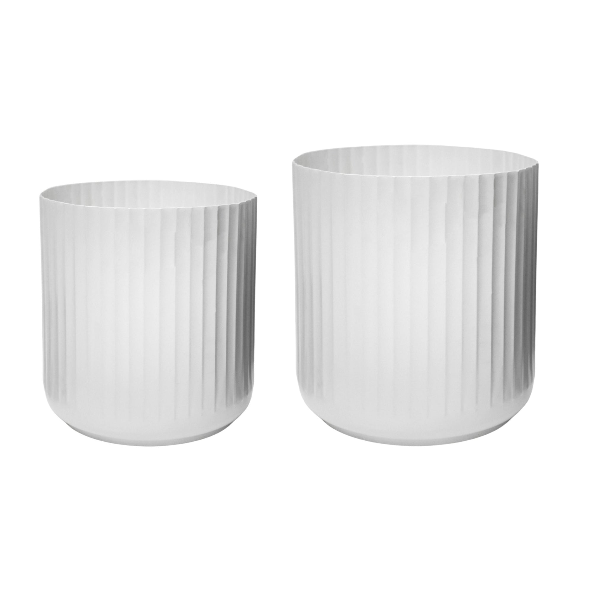 Hudson White Corrugated Planters Set of 2