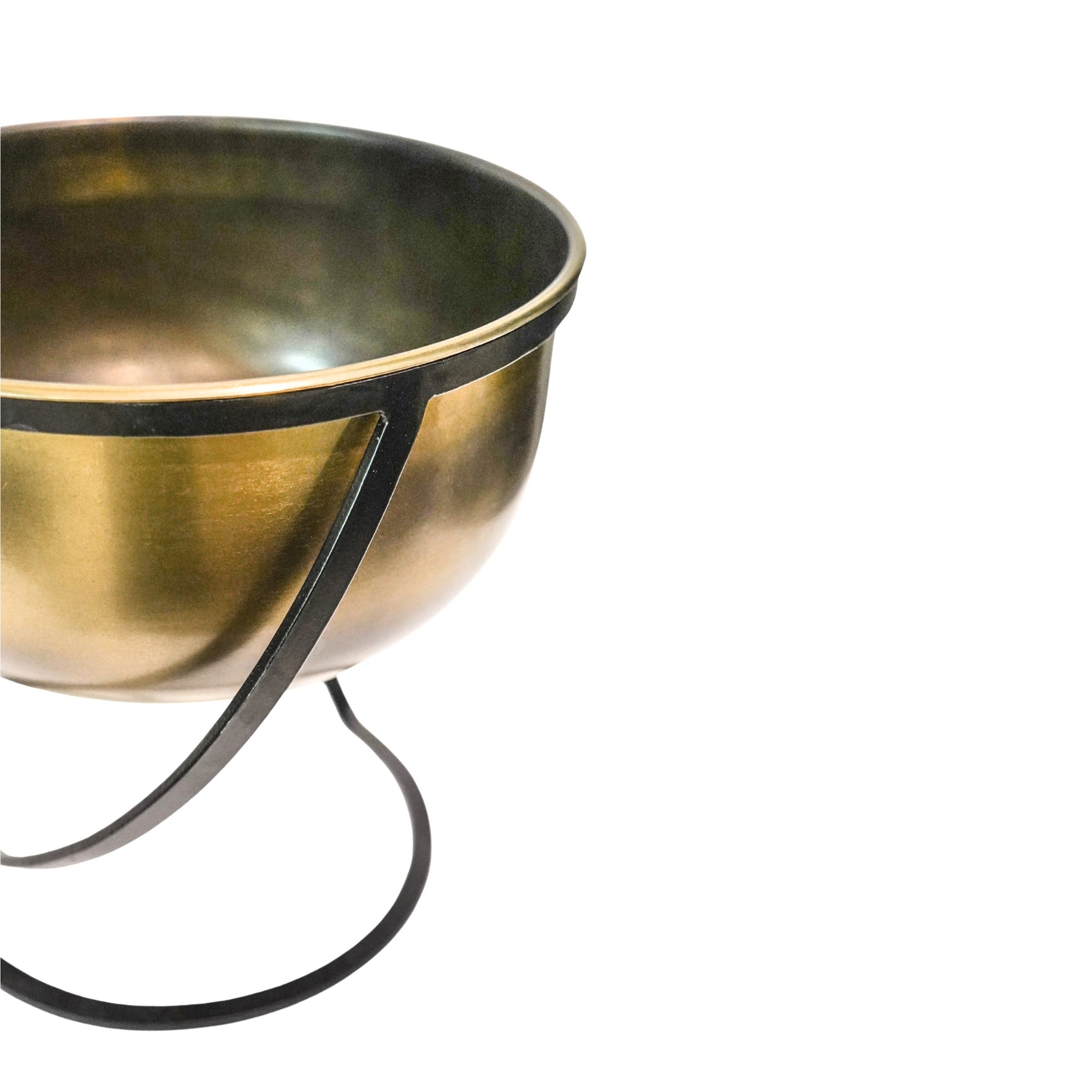 Indoor KensIngton Brass Metal Round Planter On Stand Small