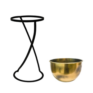 Indoor KensIngton Tall Brass Metal Round Planter On Stand