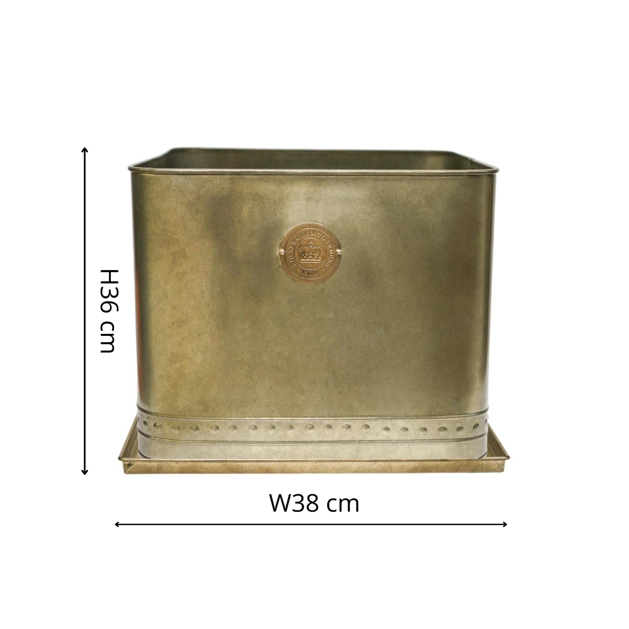 Kew Aged Brass Regency Outdoor Planter Small