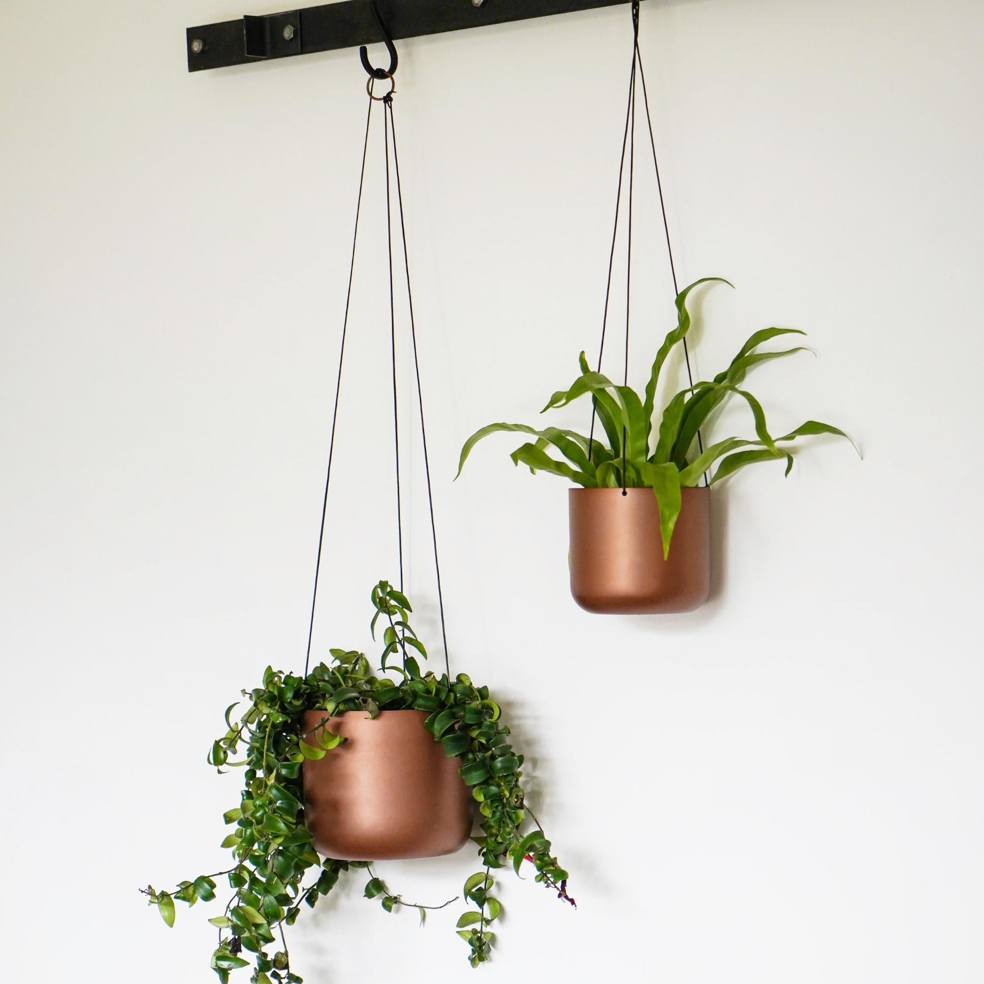 Kew Matt Copper Hanging Planter Large With Hook