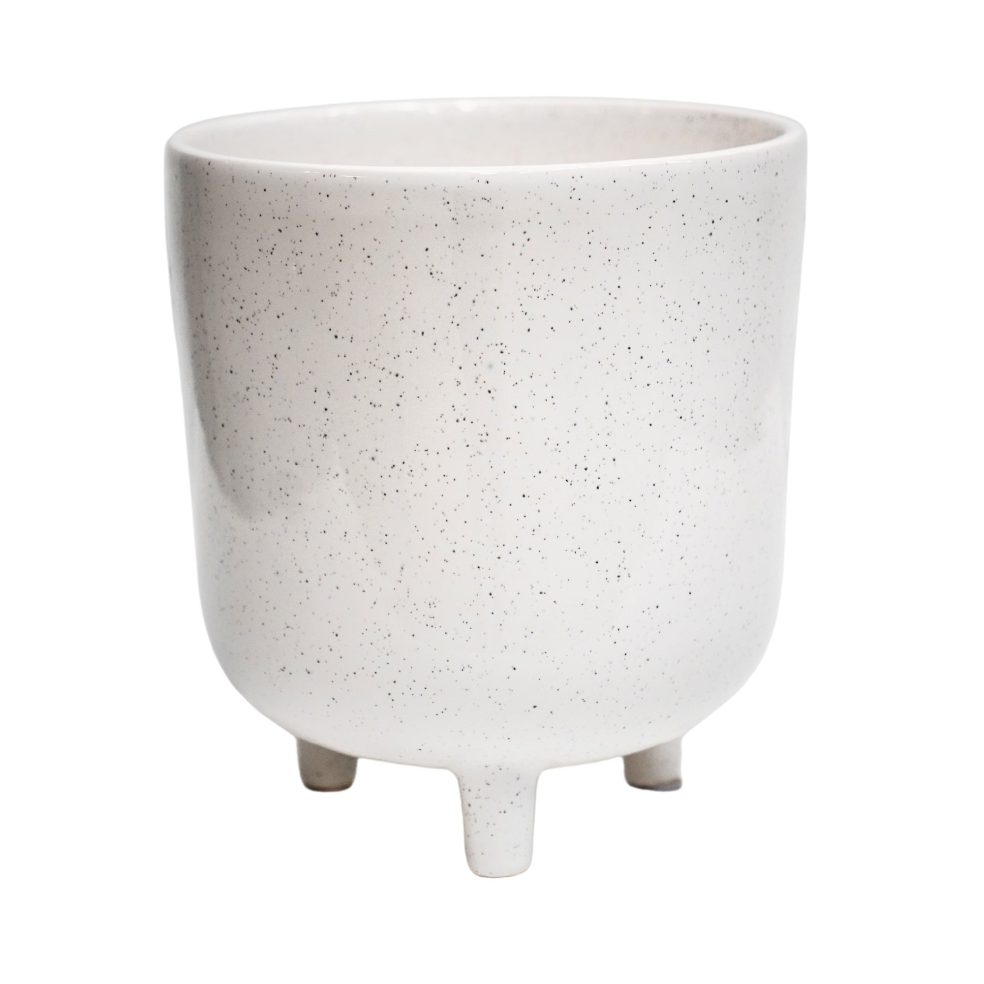 Lecce White Speckled Planter Small