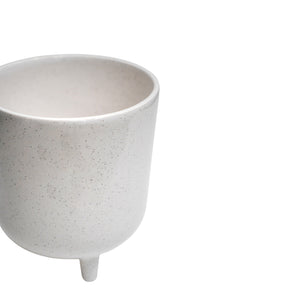 Lecce White Speckled Planter Small