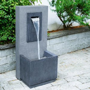 Outdoor Contemporary Water Feature Cement