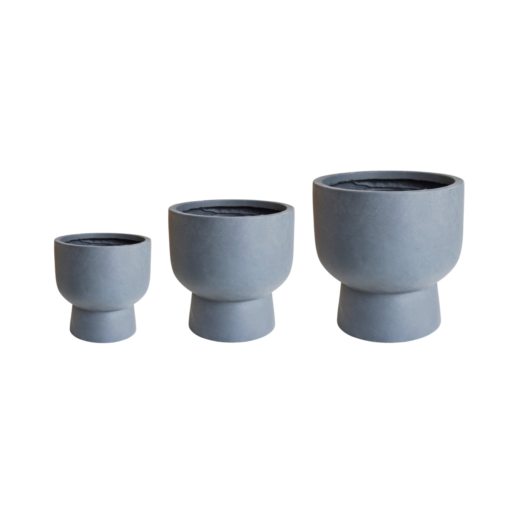 Outdoor Dallas Charcoal Footed Planter Set of 3