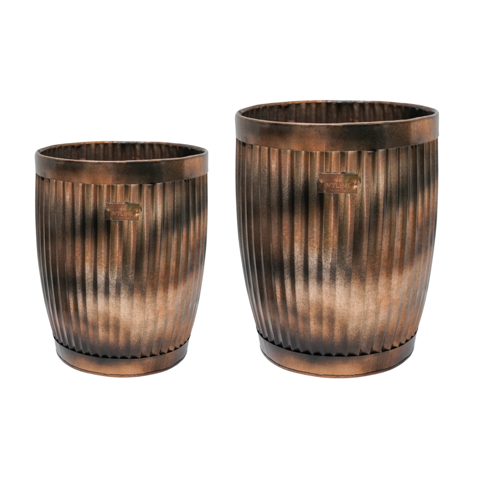 Outdoor Hampton Copper Planter Set of 2