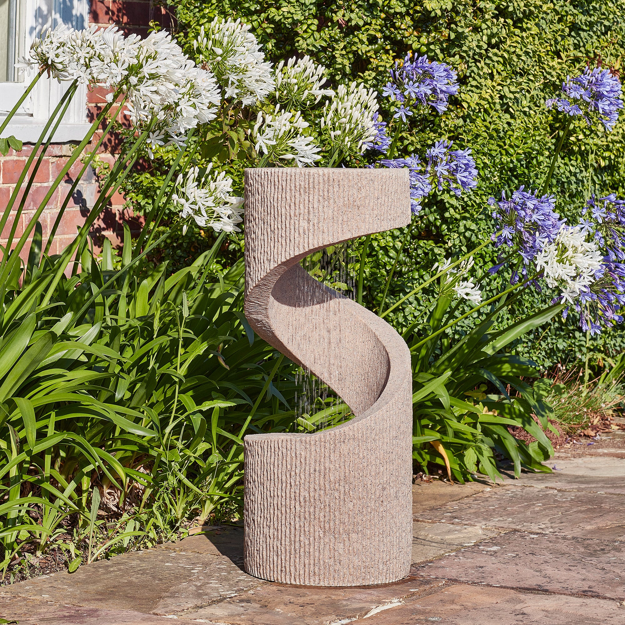 Outdoor Spiral Water Feature Sandstone