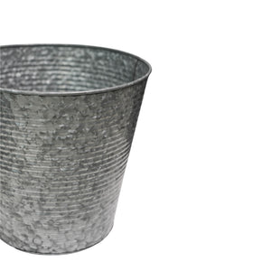 Ribbed Galvanised Planter Small