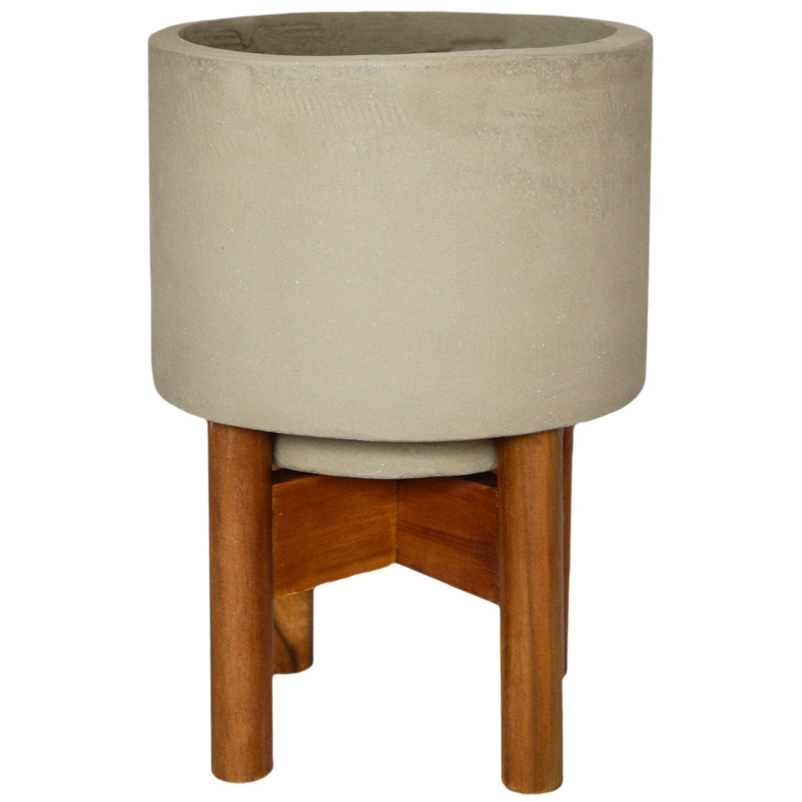 Vigo Concrete Grey Planter With Stand Large