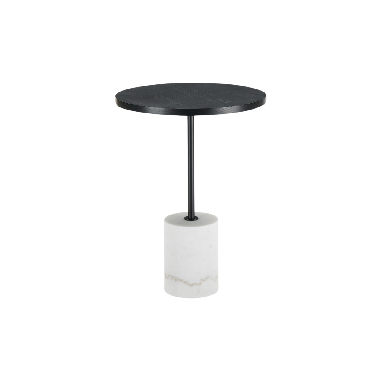 Basil Side Table Black Top White Marble