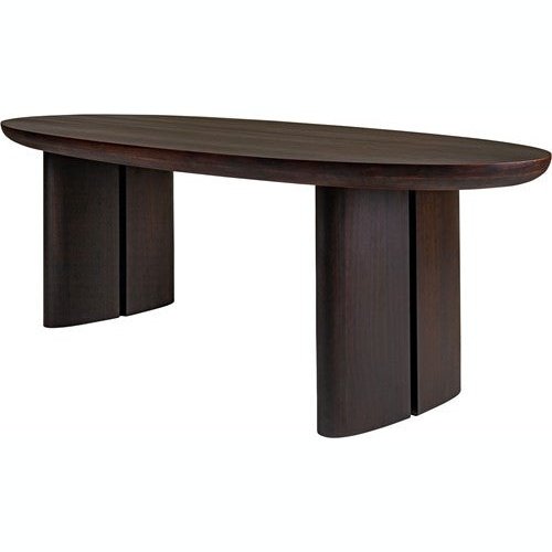 Durban Oval Dining Table Smoked Eucalyptus Veneer 230 Cm