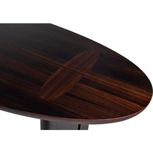 Durban Oval Dining Table Smoked Eucalyptus Veneer 230 Cm