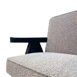 Ross Armchair Black Ash Frame Grey Boucle