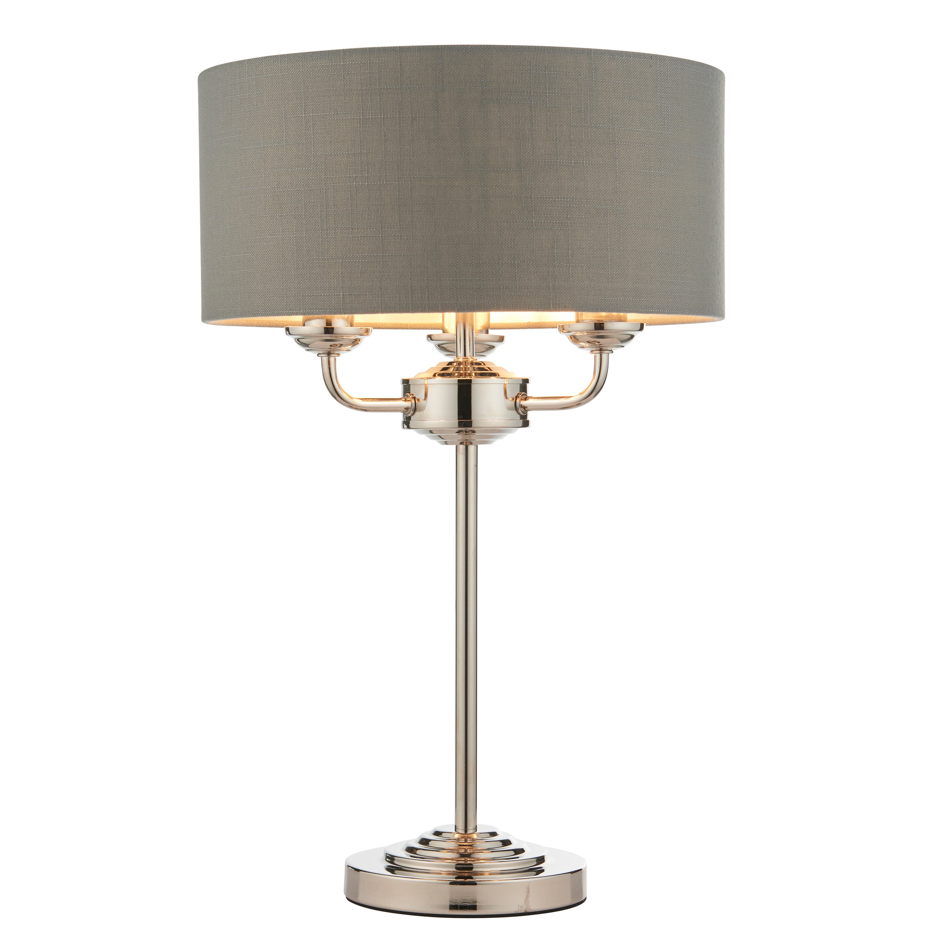 Monclere 3 Light Table Lamp Bright Nickel