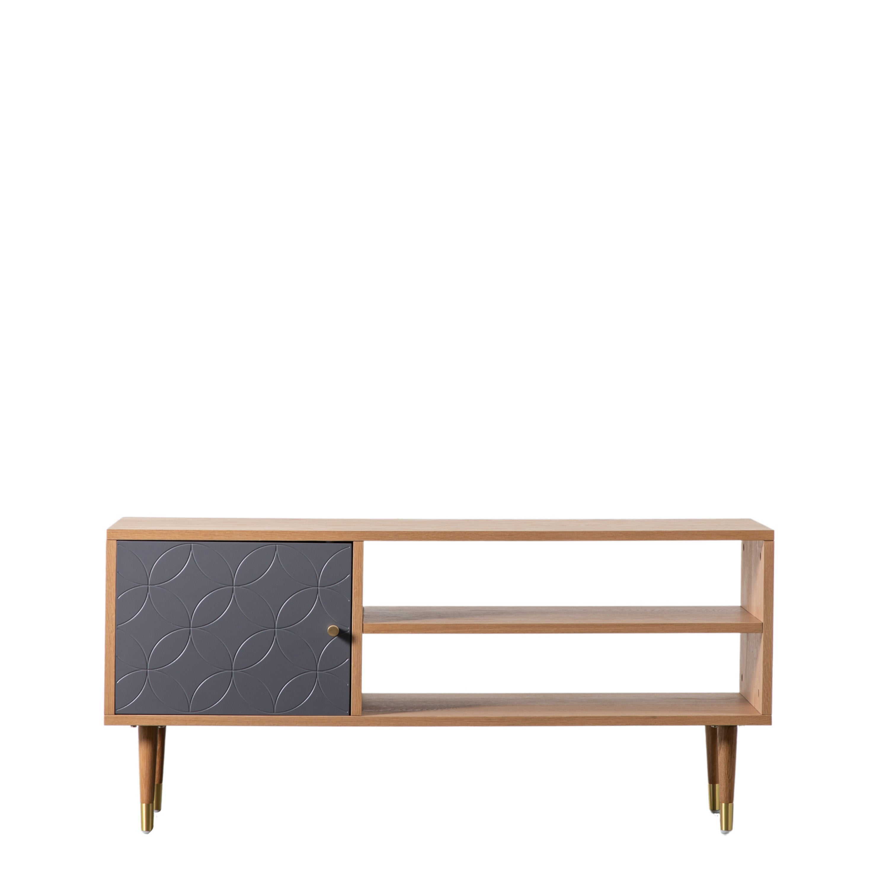 Newton Media Unit Oak Grey