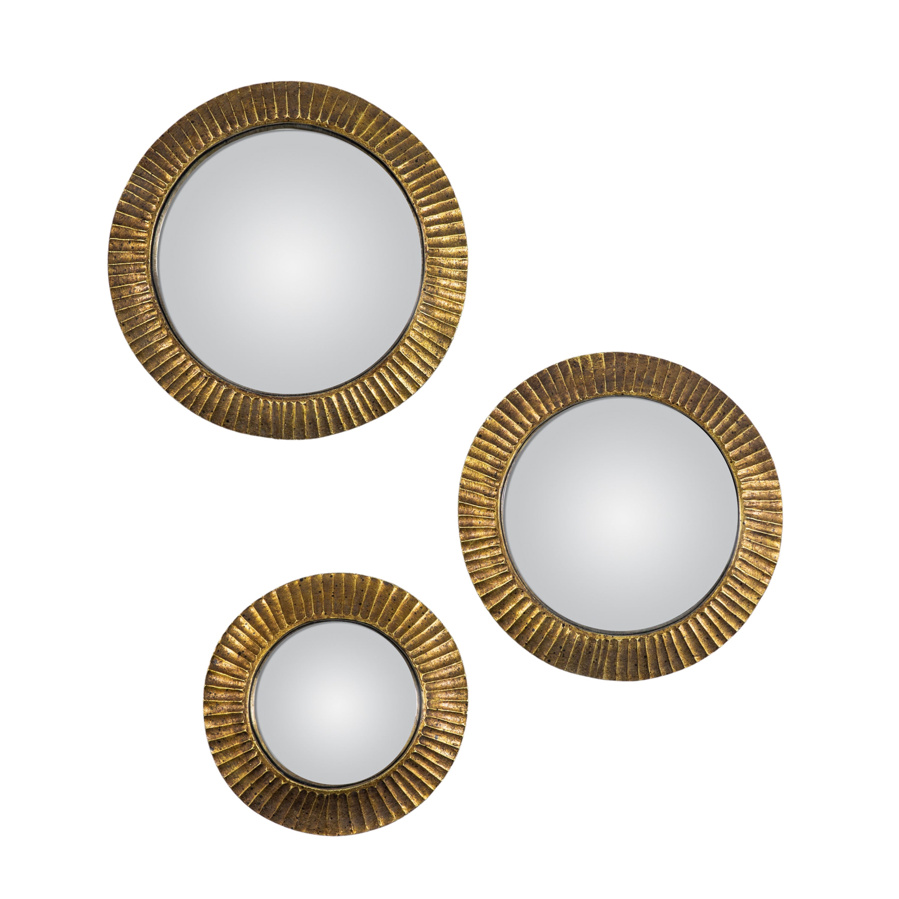 Rexton Convex Mirror Bronze Set of 3