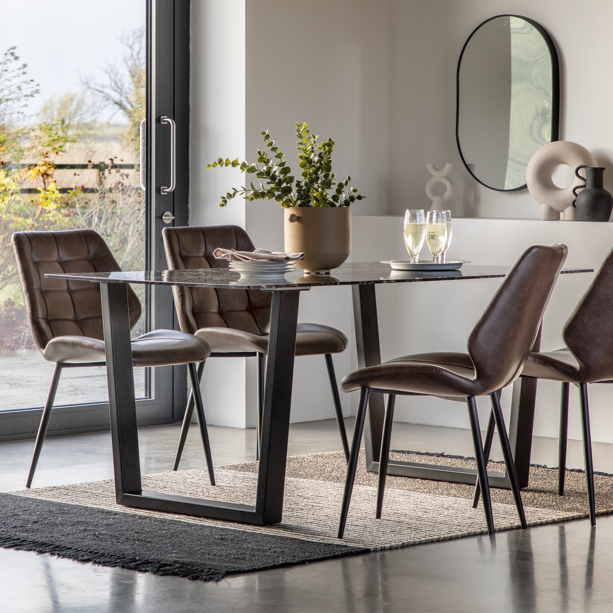 Davistowe Dining Table Black Effect