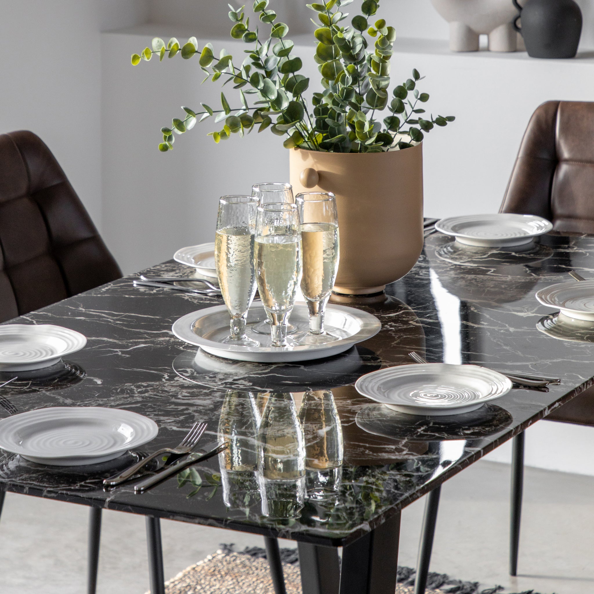 Davistowe Dining Table Black Effect