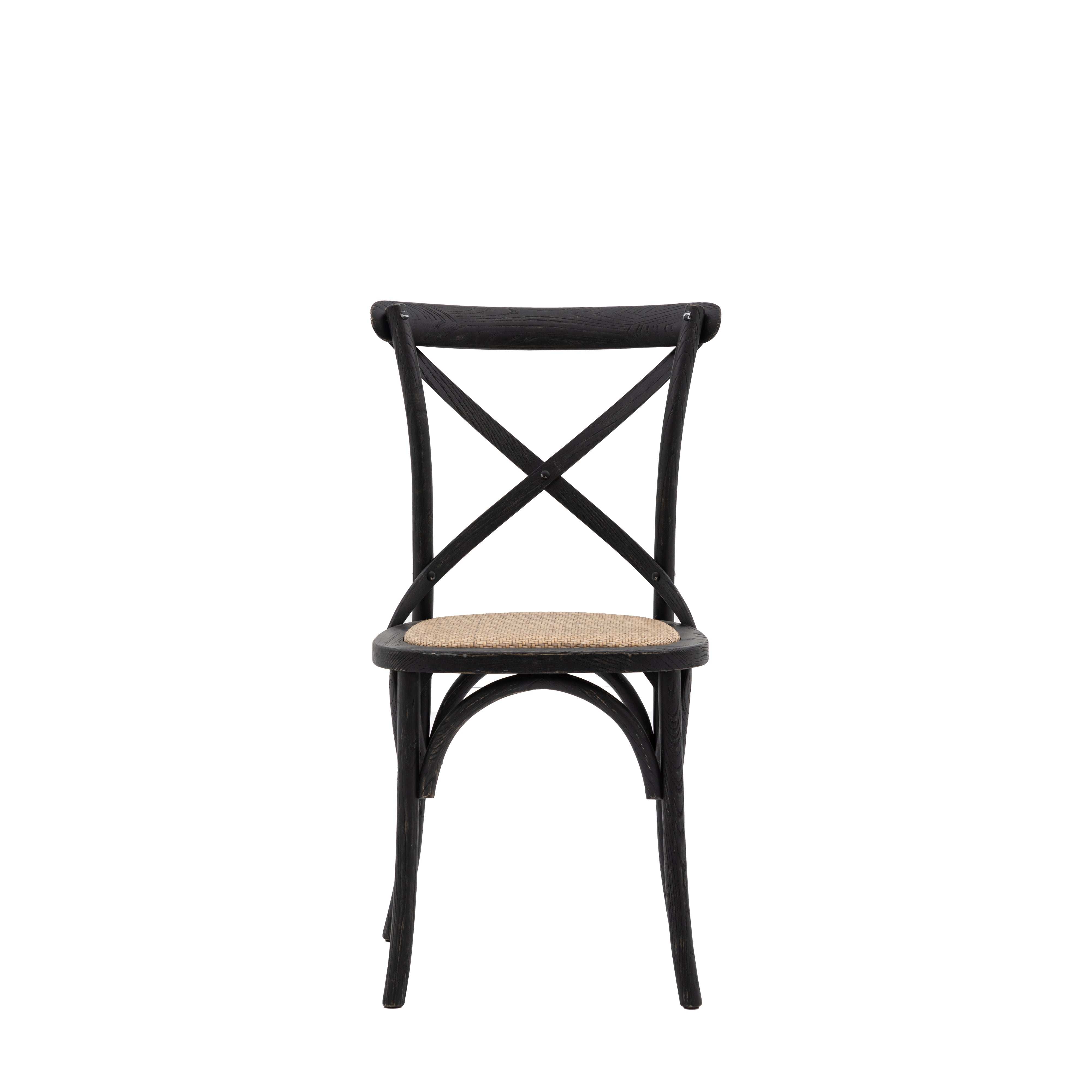 Caffe Chair Black Rattan Set of 2