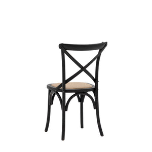 Caffe Chair Black Rattan Set of 2