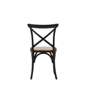 Caffe Chair Black Rattan Set of 2