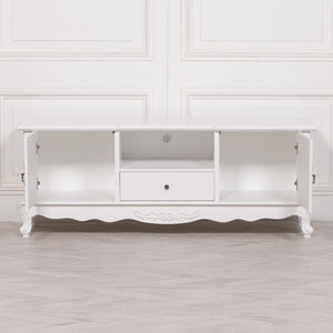 French White Large Cabinet TV Unit