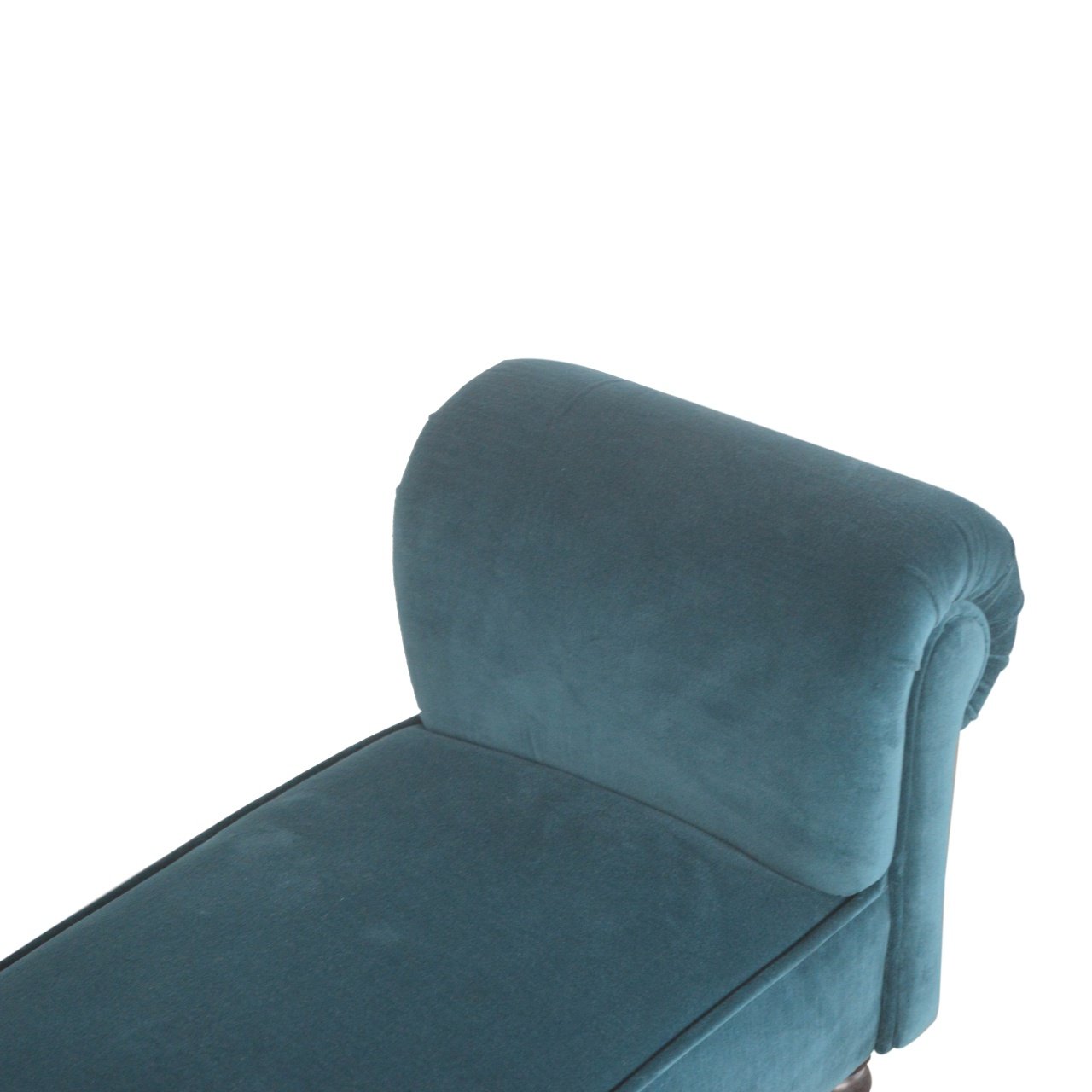 Teal velvet store bench