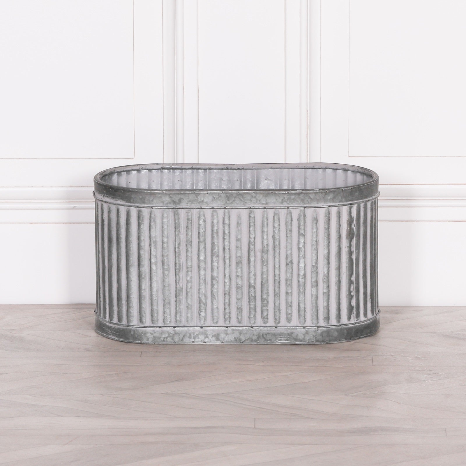 Ribbed Metal Planter - Small