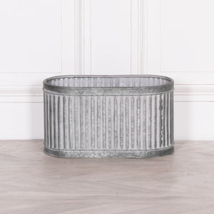 Ribbed Metal Planter - Small